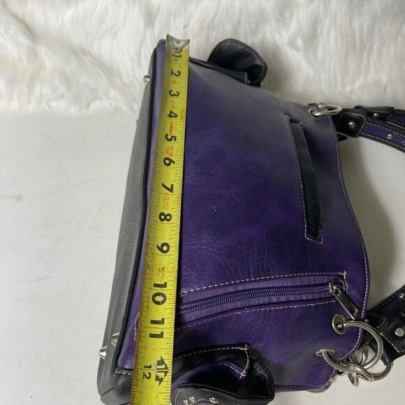 Purple and multi color Owl art and embroidery work  shoulder bag. - Picture 7 of 14